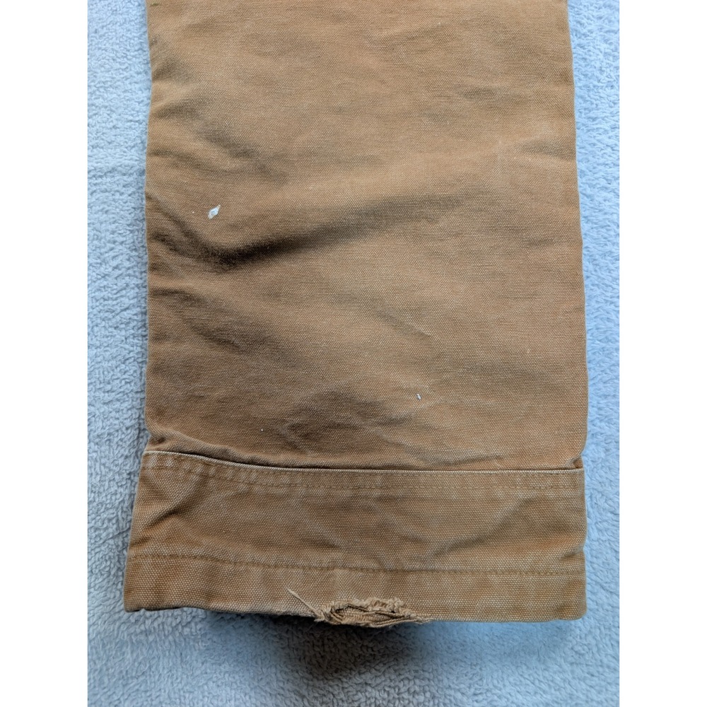 Carhartt Mens Duck Bib Overalls Brown R01 BRN Double Knee Work Pants 36x34 - Picture 6 of 7